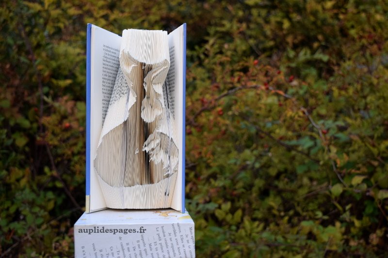 Apprivoise-moi, sculpture de livre plié
