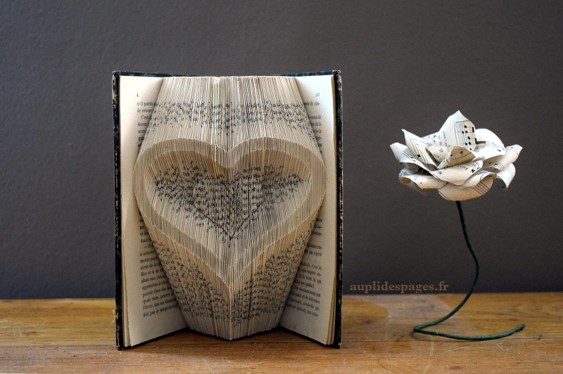 Cœur de clible, sculpture de livre plié