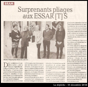 Exposition à la Maison des Essar[t]s de Bram - Article de la Dépêche (10/12/2018)